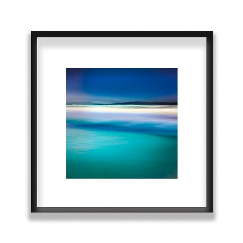 Isle of Harris Teal Abstract Art Navy Blue Wall Art Square Etsy UK