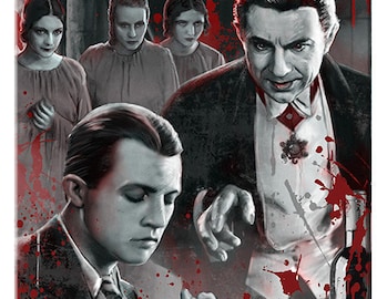 DRACULA – Lugosi Vampire Art Print – Classic 1930's Horror – by Scott Jackson – 3 Sizes