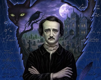 EDGAR ALLAN POE gothic art print poster – Literary Macabre – by Scott Jackson – 3 sizes
