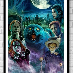 PET SEMATARY Art Print – Graveyard Cat & Horror Scene – by Scott Jackson – 3 sizes