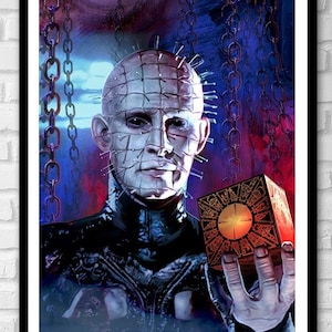 PINHEAD & PUZZLE-BOX Art Print – Hellraiser Icon – by Scott Jackson – 3 sizes