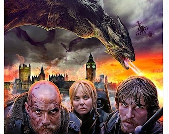 Lámina artística de Reign of Fire Dragon: Prueba de artista firmada, póster de la película Apocalipsis