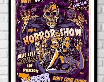 Vintage Horror Art Print: Purple & Gold Spook Show by Scott