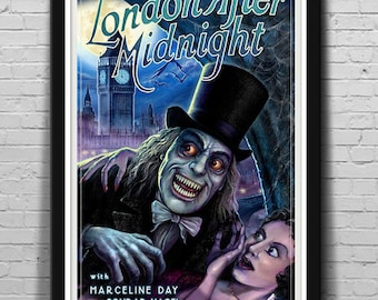 LONDRES DESPUÉS DE LA MEDIANOCHE (1927) Lámina artística – Lost Silent Horror – de Scott Jackson – 3 tamaños