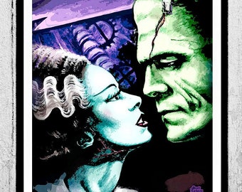 Bride of Frankenstein Art Print: Gothic Horror Romance - Scott Jackson