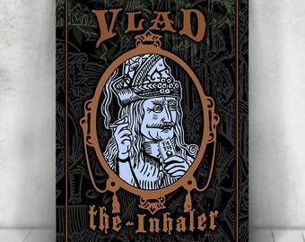 Stampa di Vlad the Inhaler: Parodia artistica di Dracula Stoner - Scott Jackson