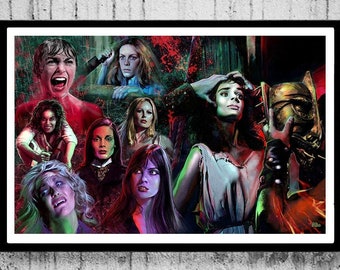 Lámina artística de Cult Scream Queens: Mujeres íconos del terror de Scott Jackson