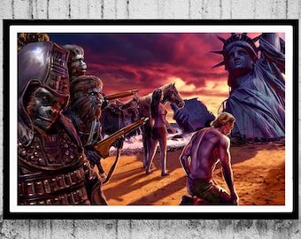 Lámina artística de EL PLANETA DE LOS SIMIOS (1968) – Tributo a la escena final – de Scott Jackson – 3 tamaños