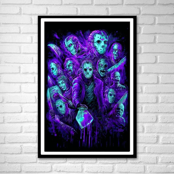 8-bit Jason Voorhees Art Print: NES Horror Tribute, Retro Colors