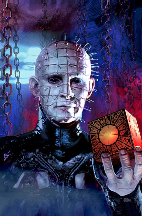 PINHEAD & PUZZLE-BOX Art Print – Hellraiser Icon – by Scott
