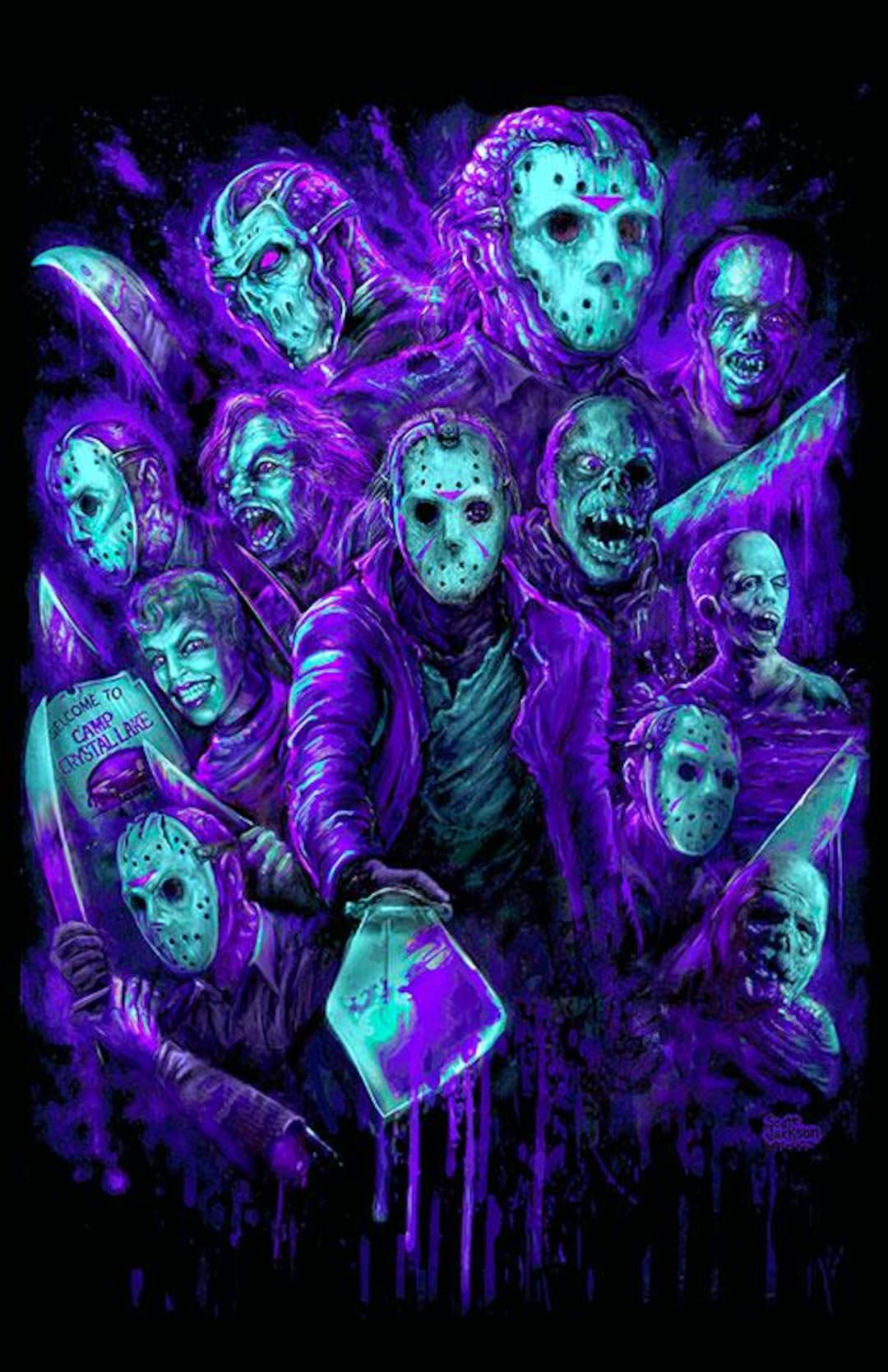 8-bit Jason Voorhees Art Print: NES Horror Tribute, Retro Colors