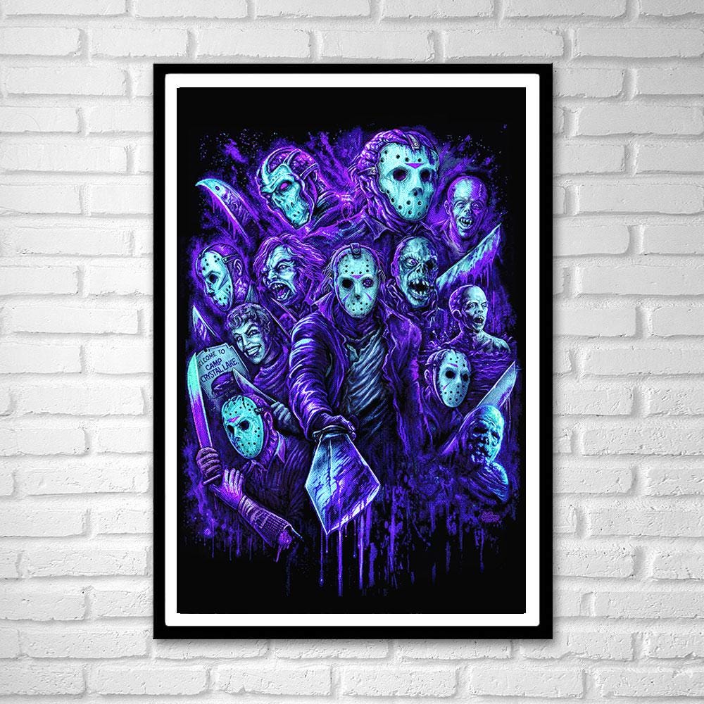 8-bit Jason Voorhees Art Print: NES Horror Tribute, Retro Colors
