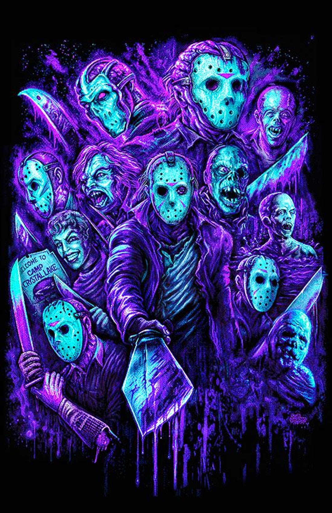 8-bit Jason Voorhees Art Print: NES Horror Tribute, Retro Colors