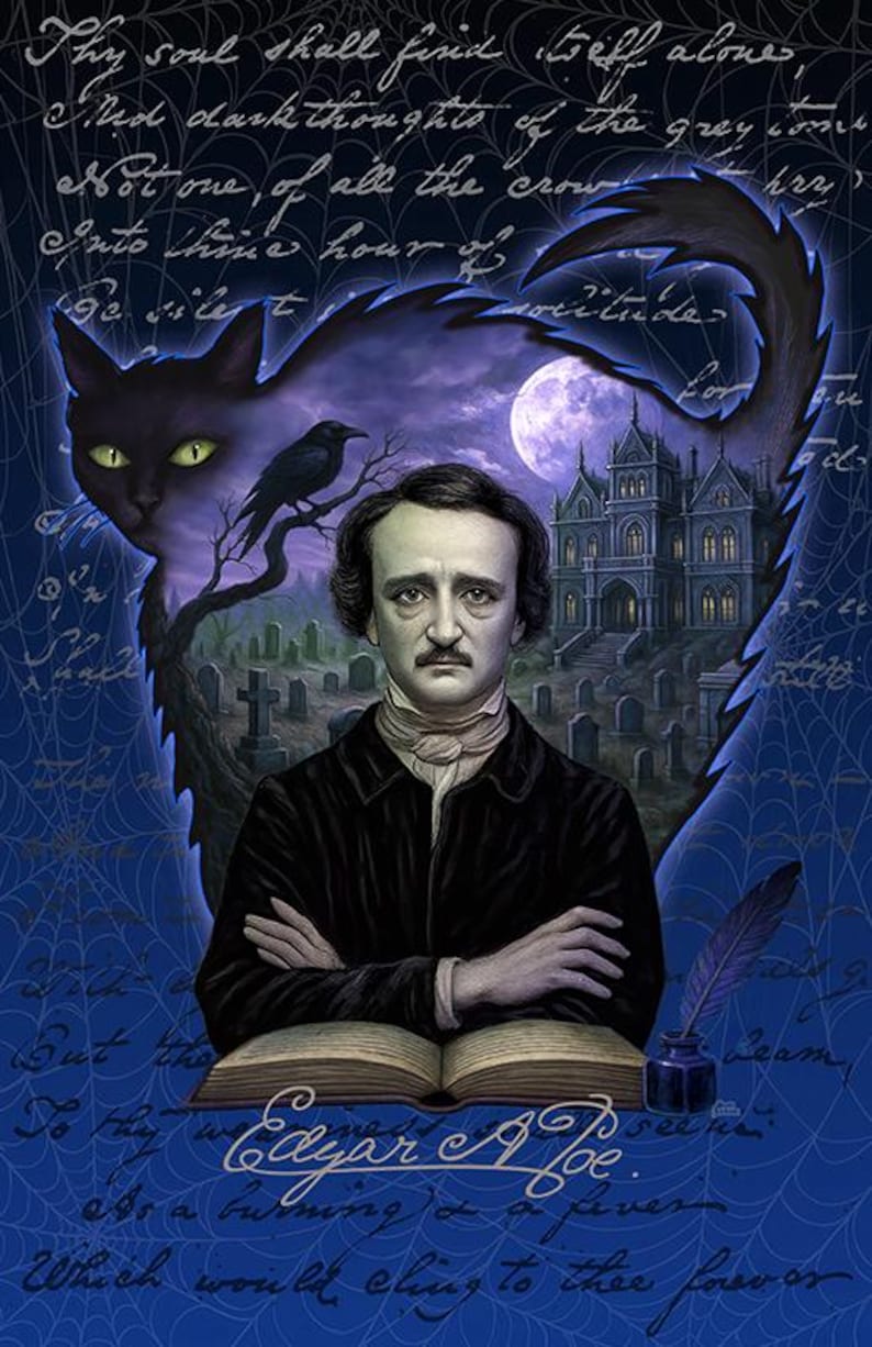 EDGAR ALLAN POE Gothic Art Print Poster – Literary Macabre – by Scott