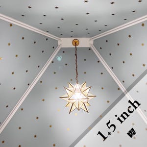 1.5 Inch Sky Decals. Ceiling Star Decals. 8 Point Star Decals. Geometric Wall Decor. Gold Decals. Vinyl Wall Decals.