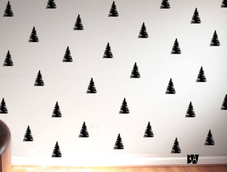 Woodland Room Decor. Forest Wall Decals. Tree Wall Decals. Animal Decals. Moon Wall Decal. Nursery wall decals. Camping Decor. image 3