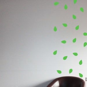Leaves Wall Decals. Green Decals. Fall Decor. Leaf Decals. Livingroom wall decal. Wall sticker. Home decor decals.