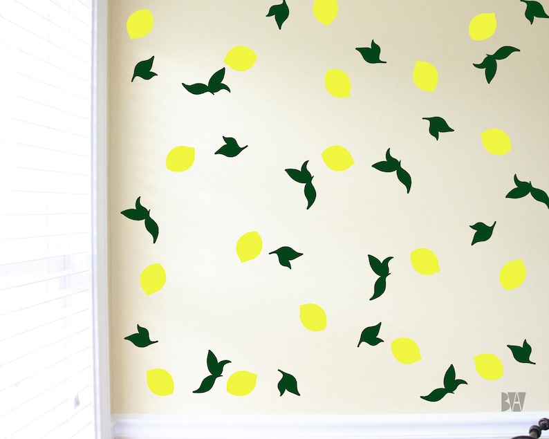 Lemon Wall Decals. Kitchen Decals. Wall Decor. Fruit Decals. Etsy
