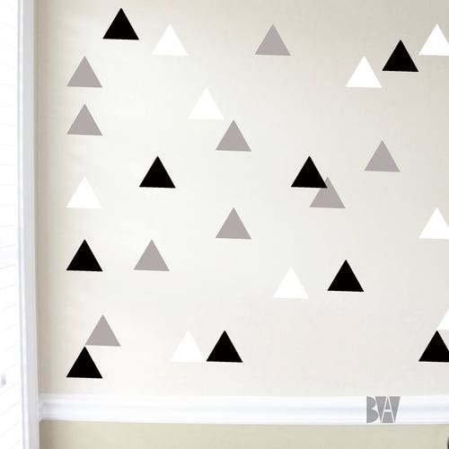 Triangle Wall Decals. Geometric Decals. Wall Decor. Black and Etsy