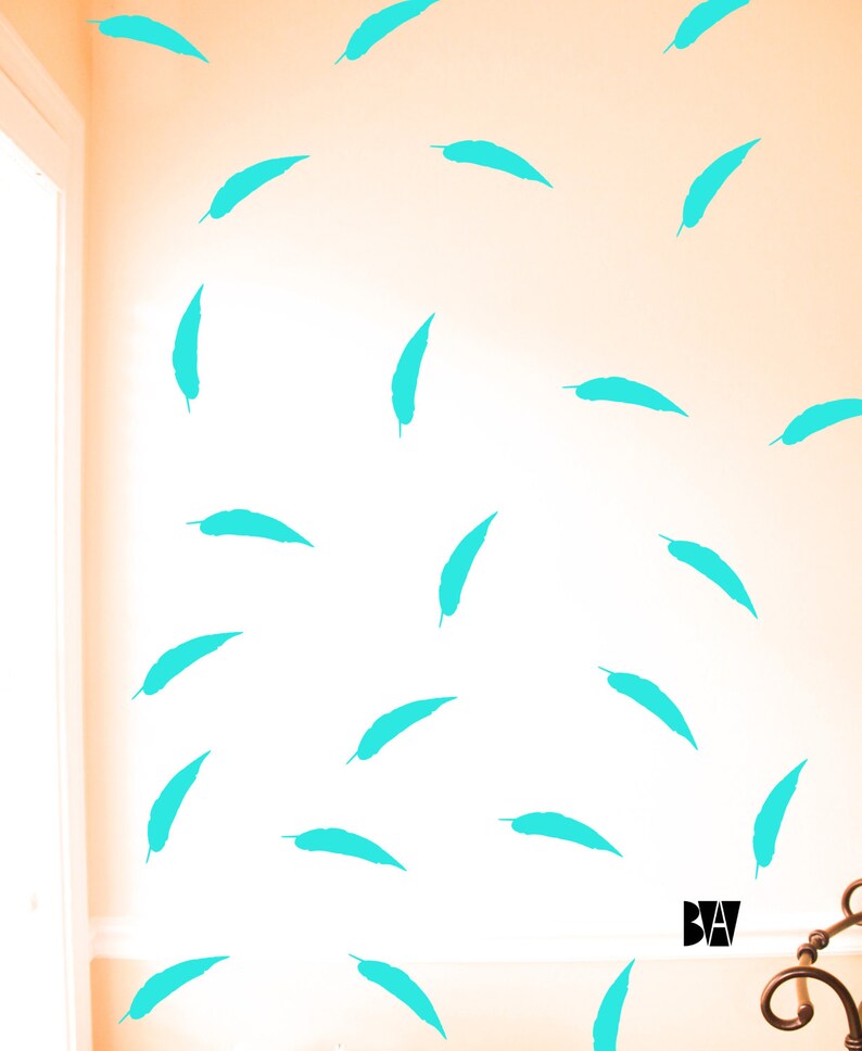 Feather Decals. Feather Wall Decor. Vinyl Decals. Wall Decal. Etsy