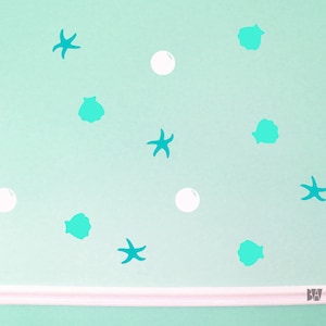 Ocean Decor. Beach Decals. Bathroom Decals. Bubble Decals. Shell Decals. Nursery wall decal. Wall sticker. Home decor decals.