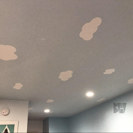 Cloud Decals Ceiling Decal Design Geometric Decals White Clouds Nursery Decals Nursery Decor Home Decor Decals Bedroom Decals