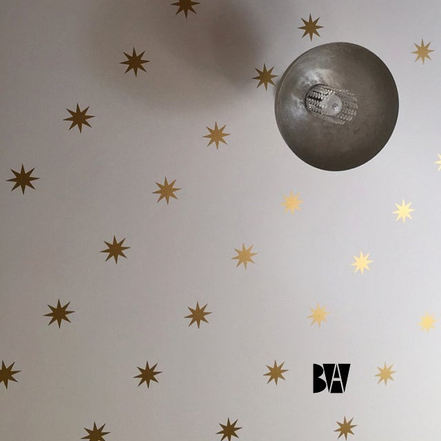 Gold Star Ceiling Decals. Geometric Wall Decor. Gold Vinyl Etsy