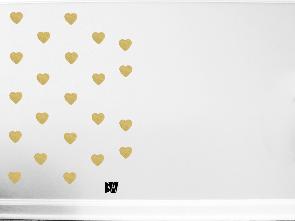Gold Heart Wall Decals. Heart Decals. Wedding Wall Decor. Etsy