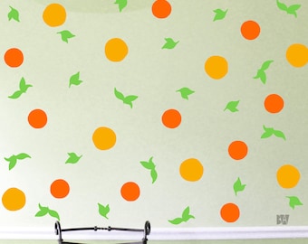Orange Fruits Wall Decals. Wall Decor. Citrus Decals. Vinyl Decals. Kitchen wall decal. Wall sticker. Home decor decals.