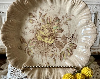 Antique Super Stained Ironstone Ceramic Rose Pattern by Dunn Bennett & Co. England
