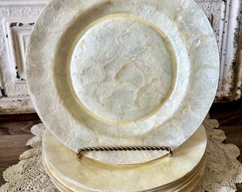 Vintage Capiz Shell Charger Plates Set of 8