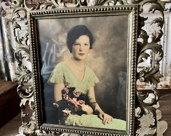 Vintage Large Brass Ornate Frame