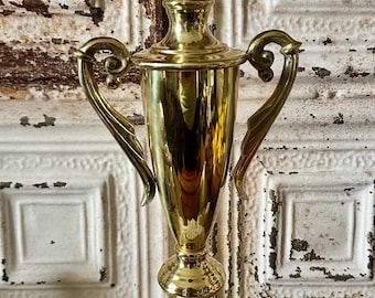 Vintage Brass Trophy Style Table Lamp
