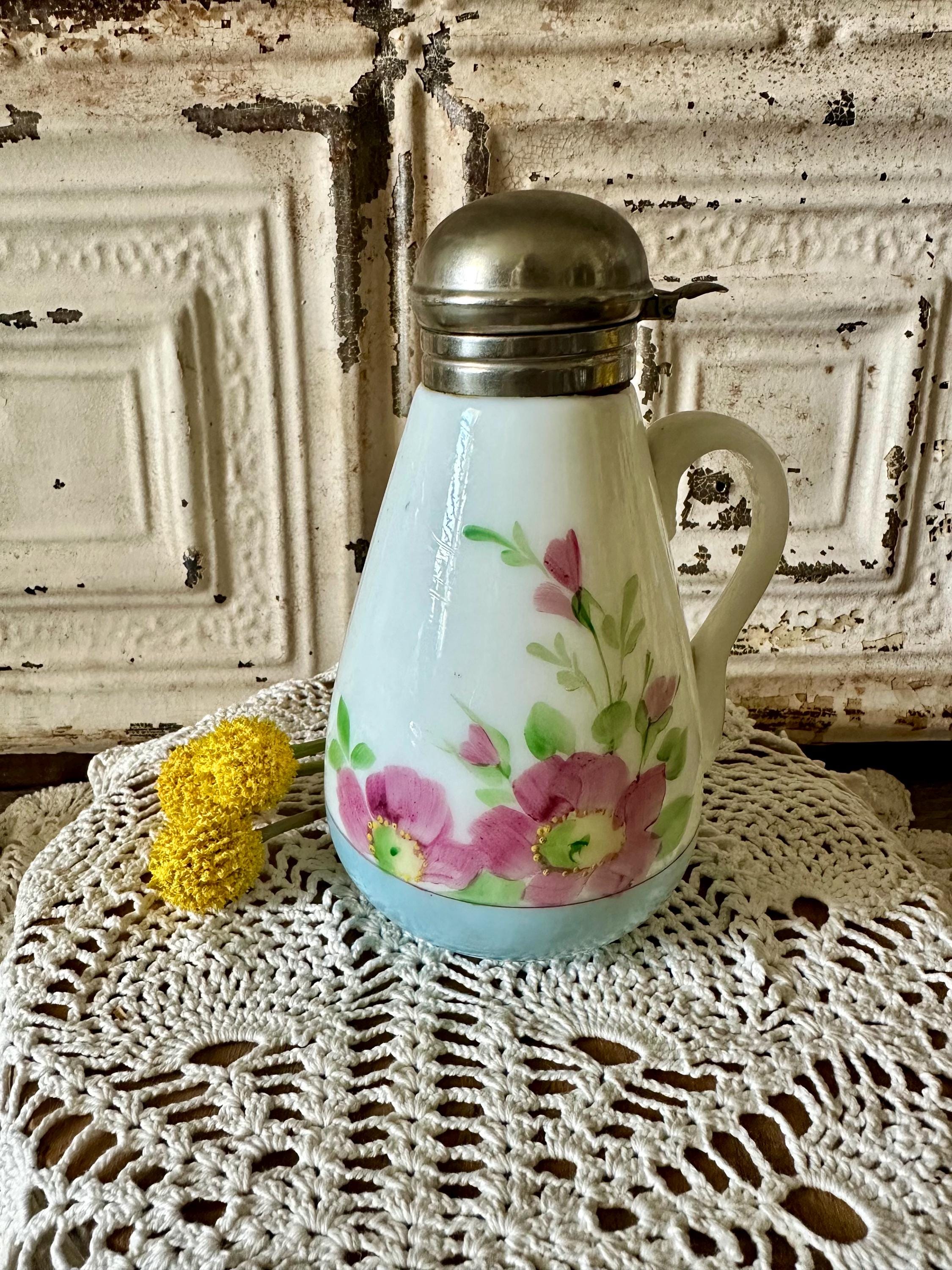 Antique Milk Glass Pitcher - Etsy