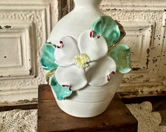 Jana Kozon Kausalik Art Pottery Vase With Magnolia Flower