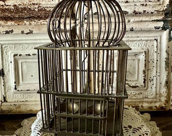 Vintage Brass Birdcage Decor