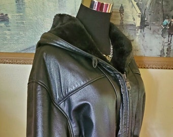wilson leather hooded genuine leather jacket