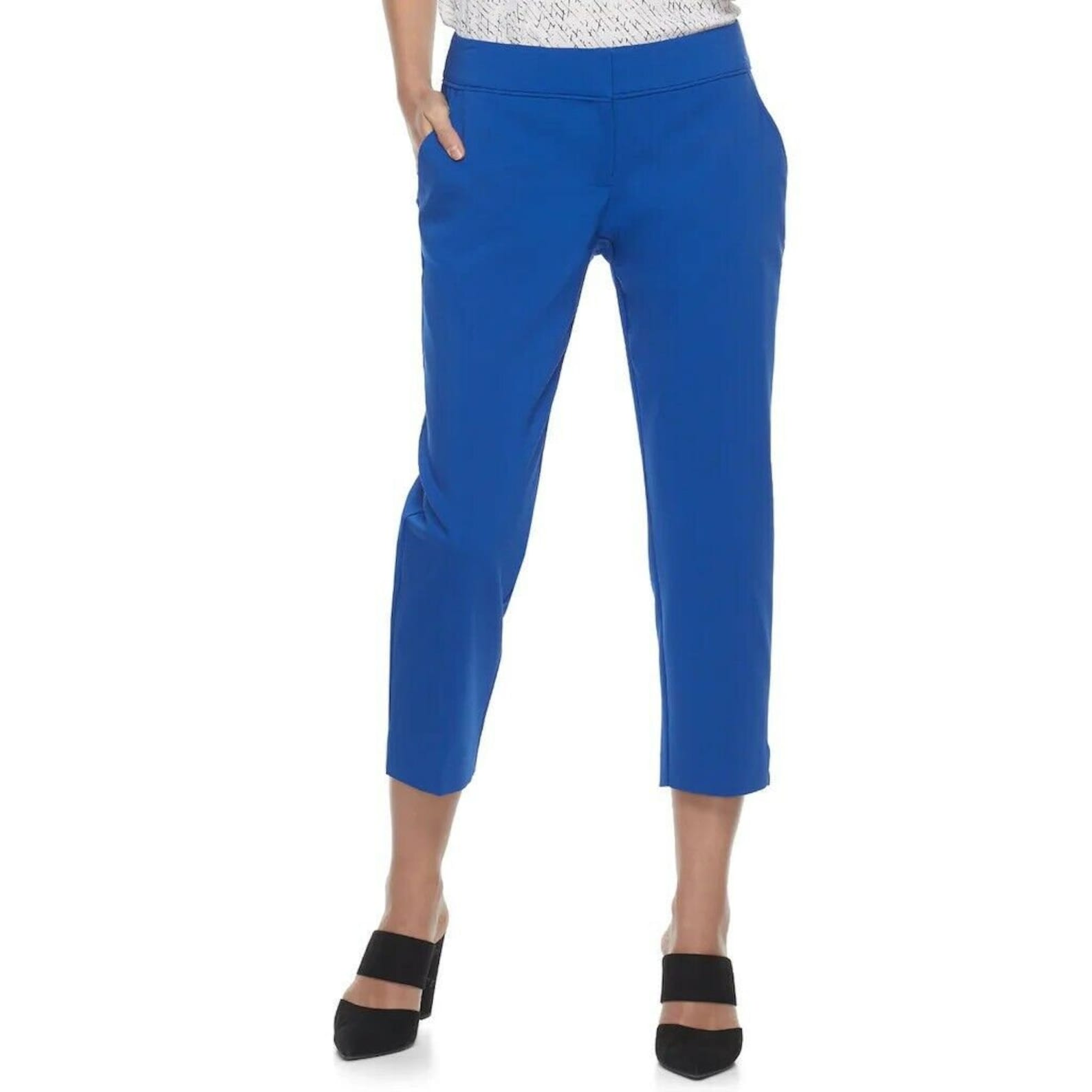 Apt. 9 Cobalt Blue Torie Midrise Straight-leg Capri Pants Womens 2 - Etsy