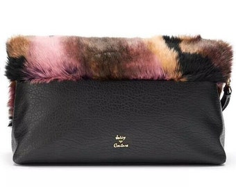 Juicy Couture Multi-Colored Faux-Fur Clutch Bag