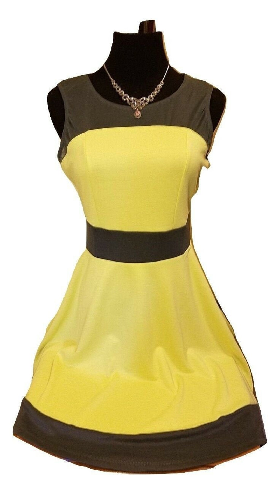 Xhilaration Mesh Skater Casual Dress Colorblock Yellow/gray - Etsy UK