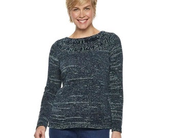 Blue Marled Sweater - Etsy