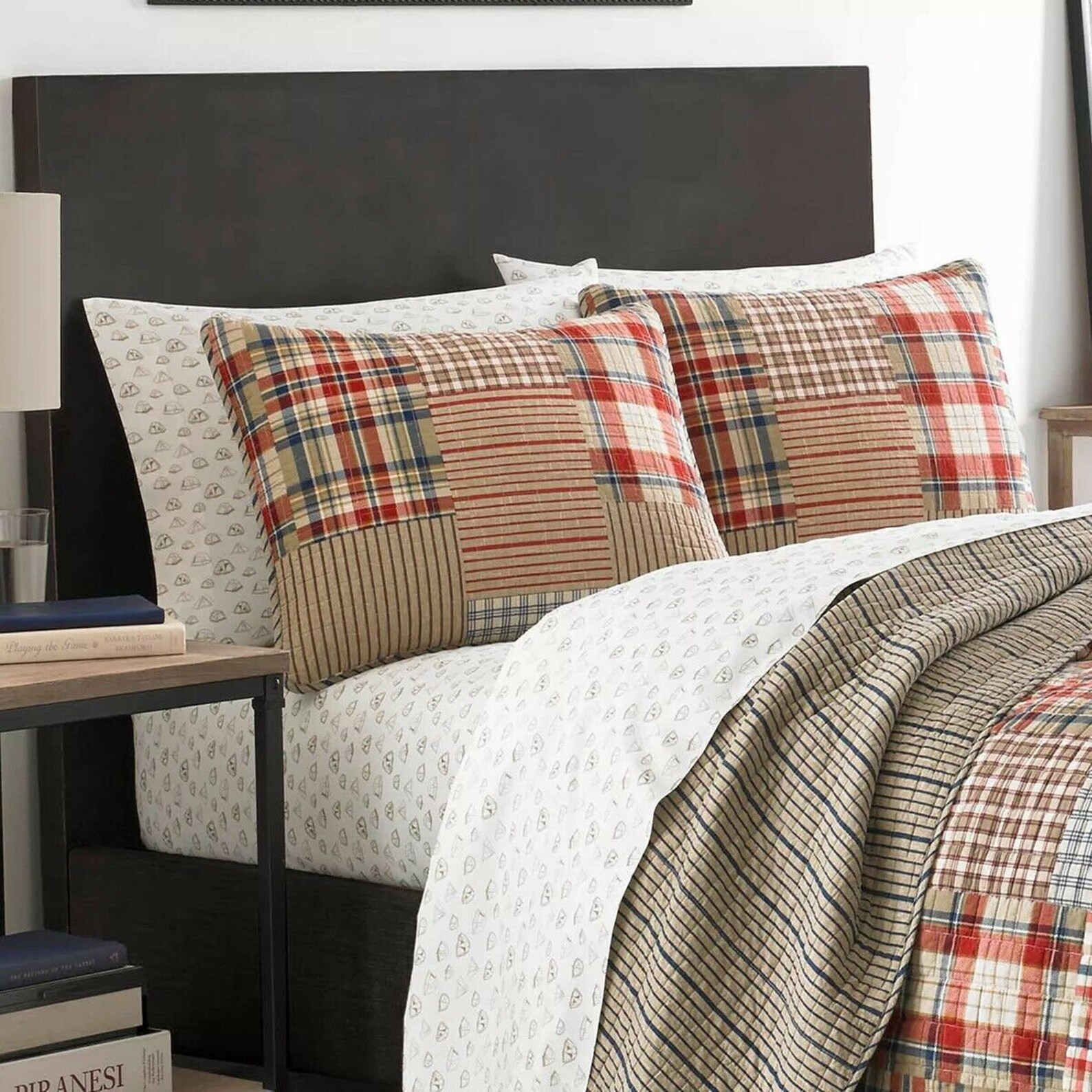 King Eddie Bauer Hawthorne Quilt Set Brown Plaid Patchwork Etsy