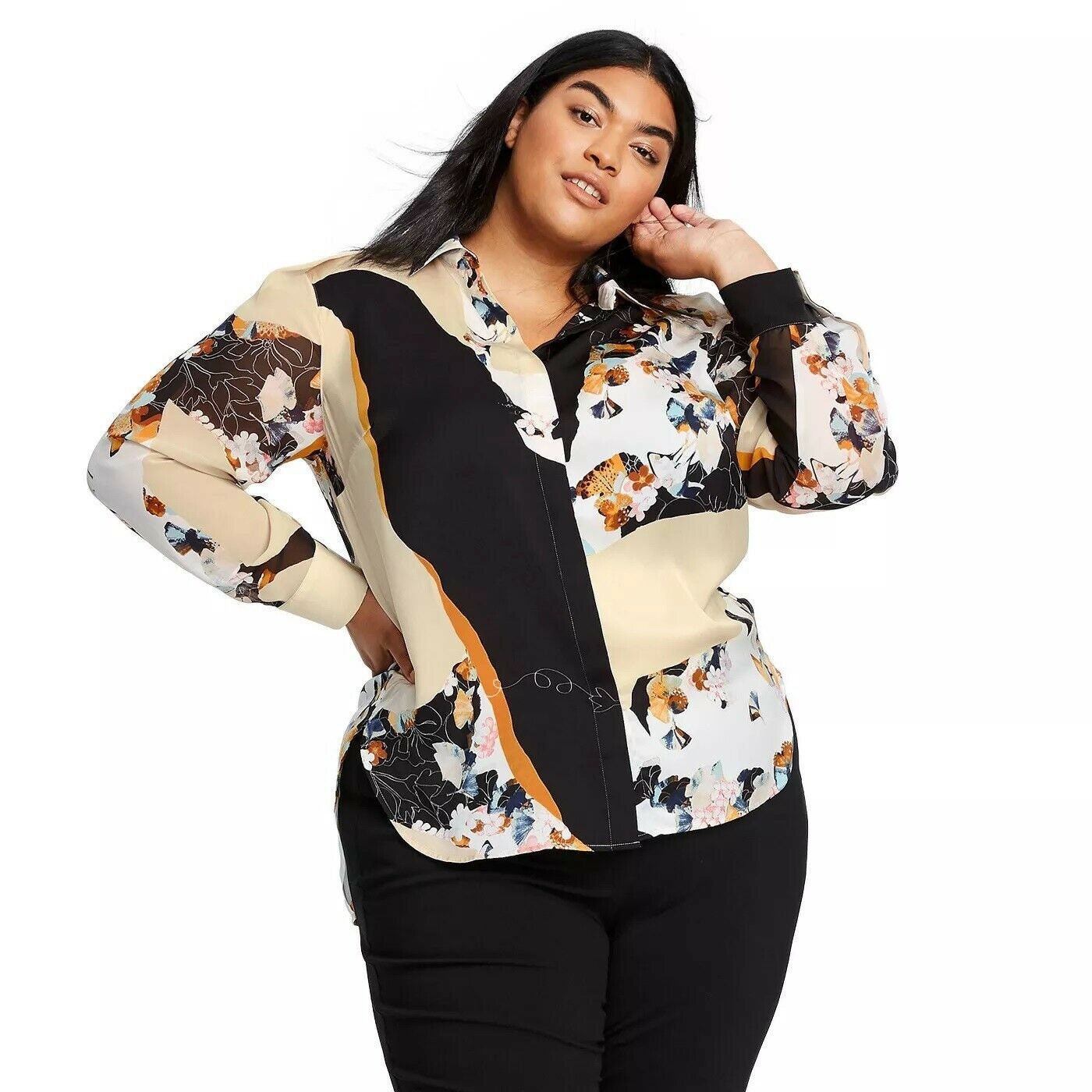 TheJenShop 3.1 Phillip Lim for Target Floral Print Collared Button-Front Blouse - Plus 3X