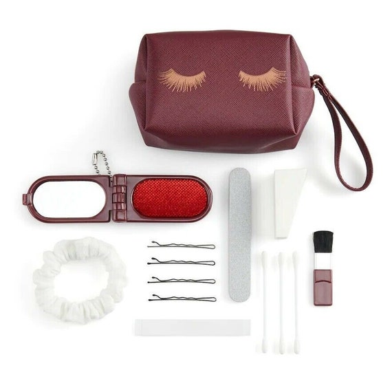 Lauren Conrad Toiletry Travel Bag Rescue Kit W Eye Mask Red 