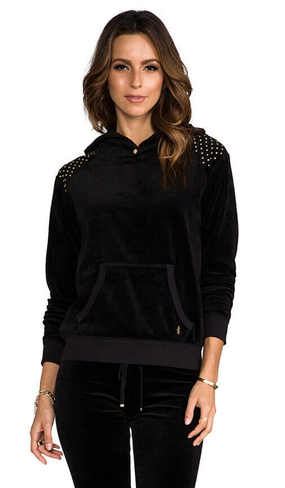 Juicy couture black velour hoodie store