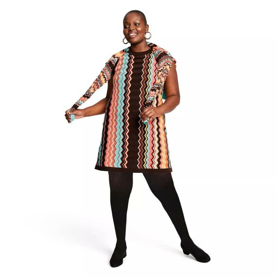 TheJenShop Missoni for Target Colore Brown Chevron Knit Sweater Dress - Womens Plus