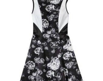 Womens Prabal Gurung Black And White Fit And Flare Skater Dress