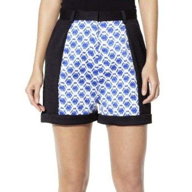 Peter Pilotto Blue Netting Black Trim Moto Quilted Shorts Etsy UK