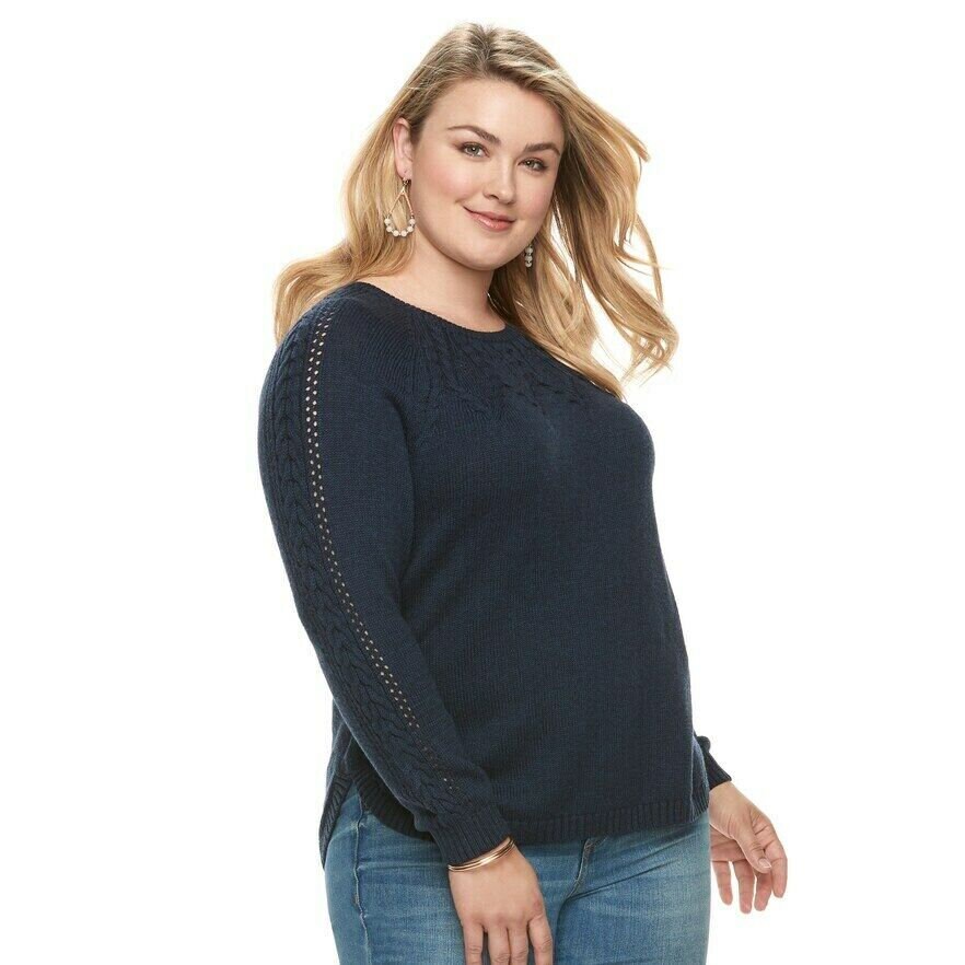 Plus Size Sonoma Womens Neckline Cable 