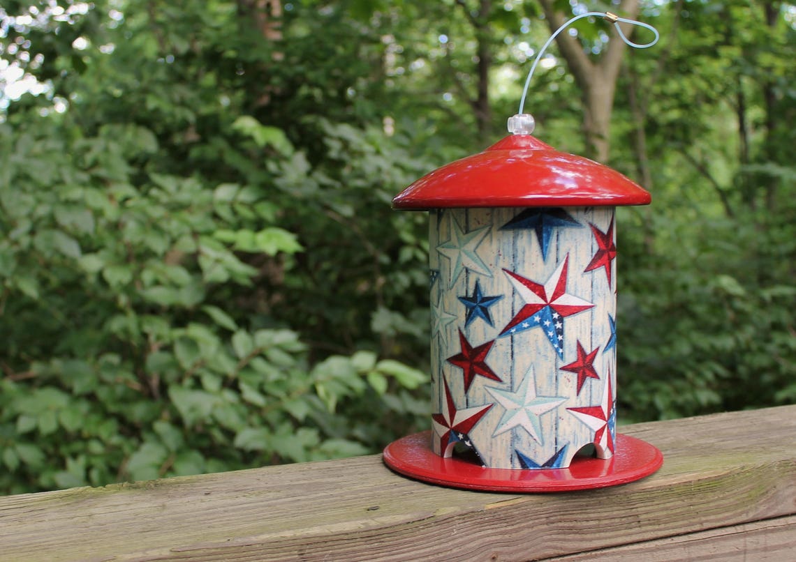 The Patriot in Red PVC Bird Feeder by Bird Feeder Guy. Etsy